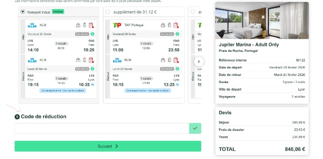 ou mettre code promo fairmoove
